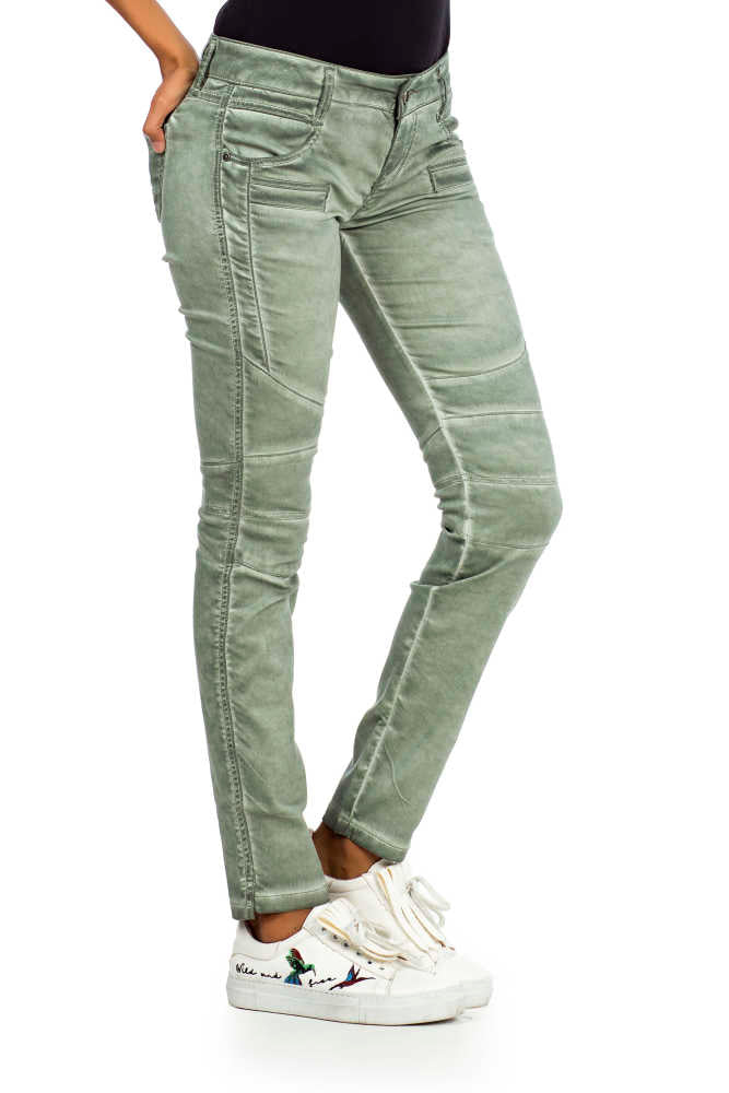 WD340 Women Slim-Fit Jeans with trendy tendrils in Straight Fit