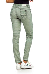 WD340 Femmes Slim-Fit Jeans avec des vrilles à la mode