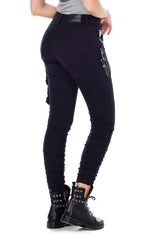 WD354 Jeans cargo para mujer