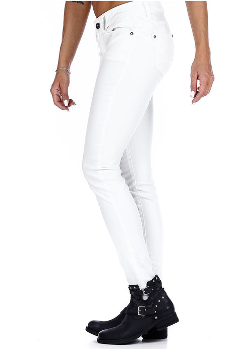 WD297 Women Slim Fit Dżinsy z podstawową