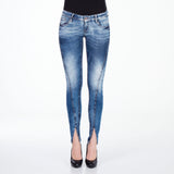 WD273 Mujeres Jeans delgados con una costura decorativa moderna