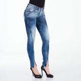 WD273 Femmes jeans Slim-Fit avec une couture décorative à la mode