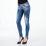 WD273 Mujeres Jeans delgados con una costura decorativa moderna