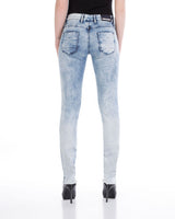 Jeans Slim-Fit WD220 avec des détails d'occasion cool