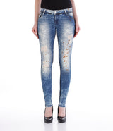 WD211 Women Slim-Fit Jeans in Used Look