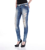 WD211 Women Slim-Fit Jeans in Used Look