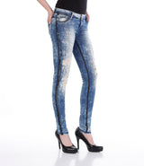 WD211 Women Slim-Fit Jeans en look usado