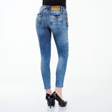 WD281 Women Slim-Fit-Jeans en óptica lavada en ajuste del flaco