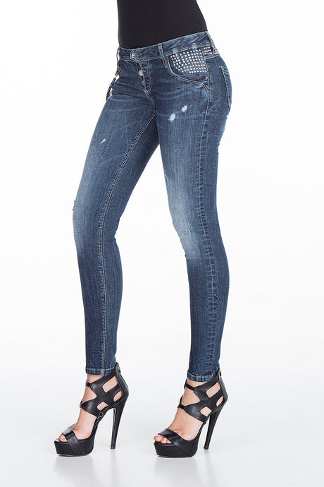 WD315 Donne jeans comodi in fit skinny taglio