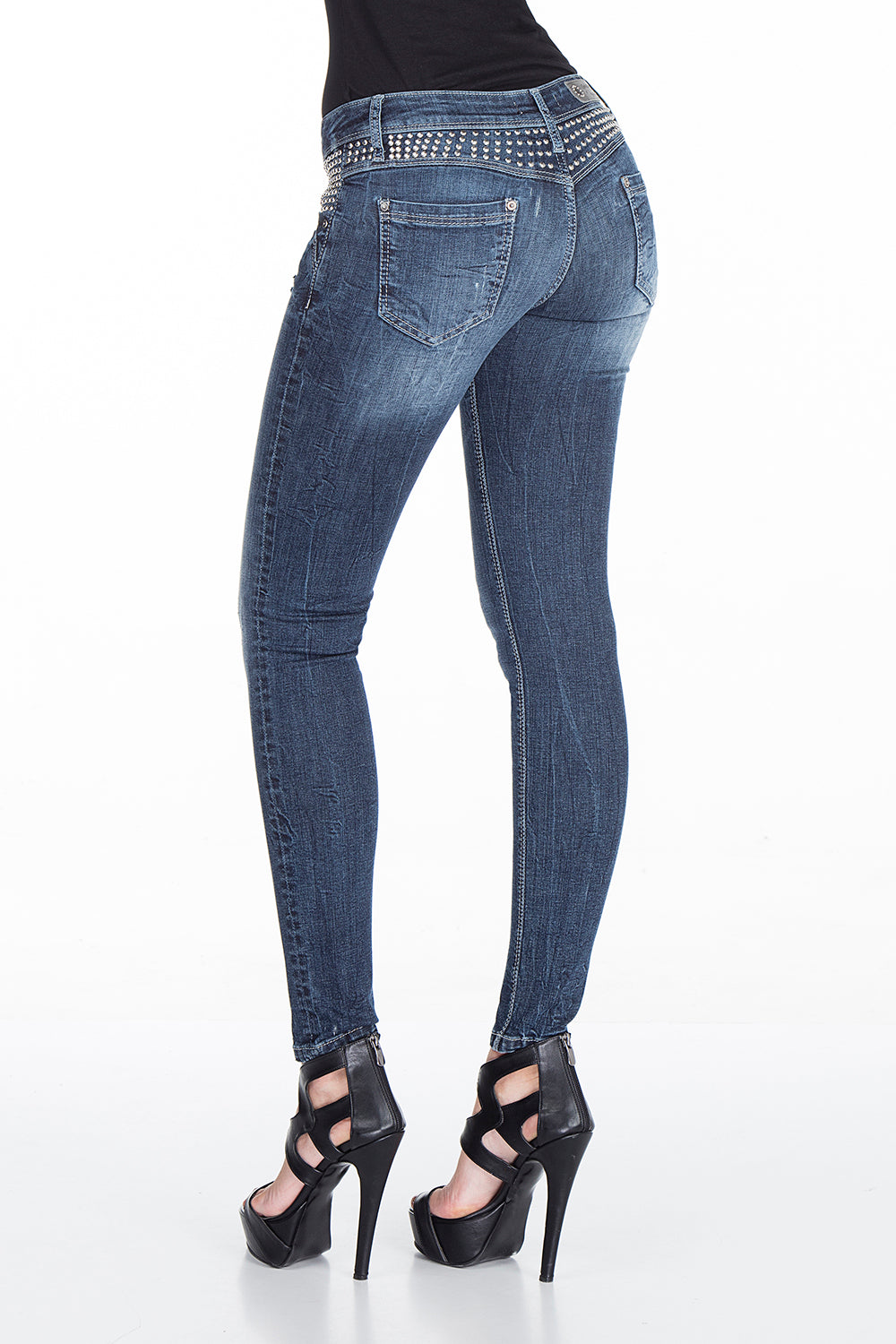 WD315 Women Jeans cómodos con corte flaco de ajuste