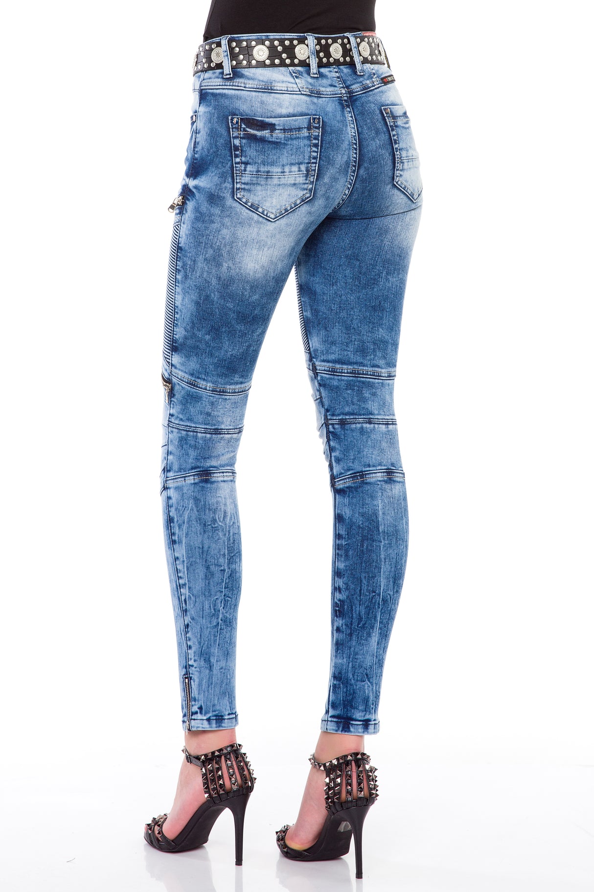 WD365 Femmes Slim-Fit Jeans dans un style de motard moderne