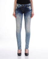 WD206 women Slim-Fit jeans with stylish, torn details