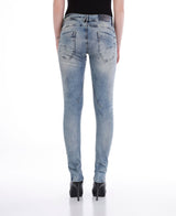 WD206 women Slim-Fit jeans with stylish, torn details