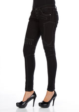 WD255a Jeans minces femmes dans un style de motard