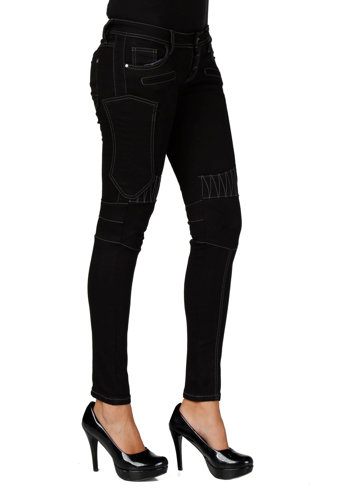 WD255A Slim-Fit Dames Jeans in een Biker-stijl