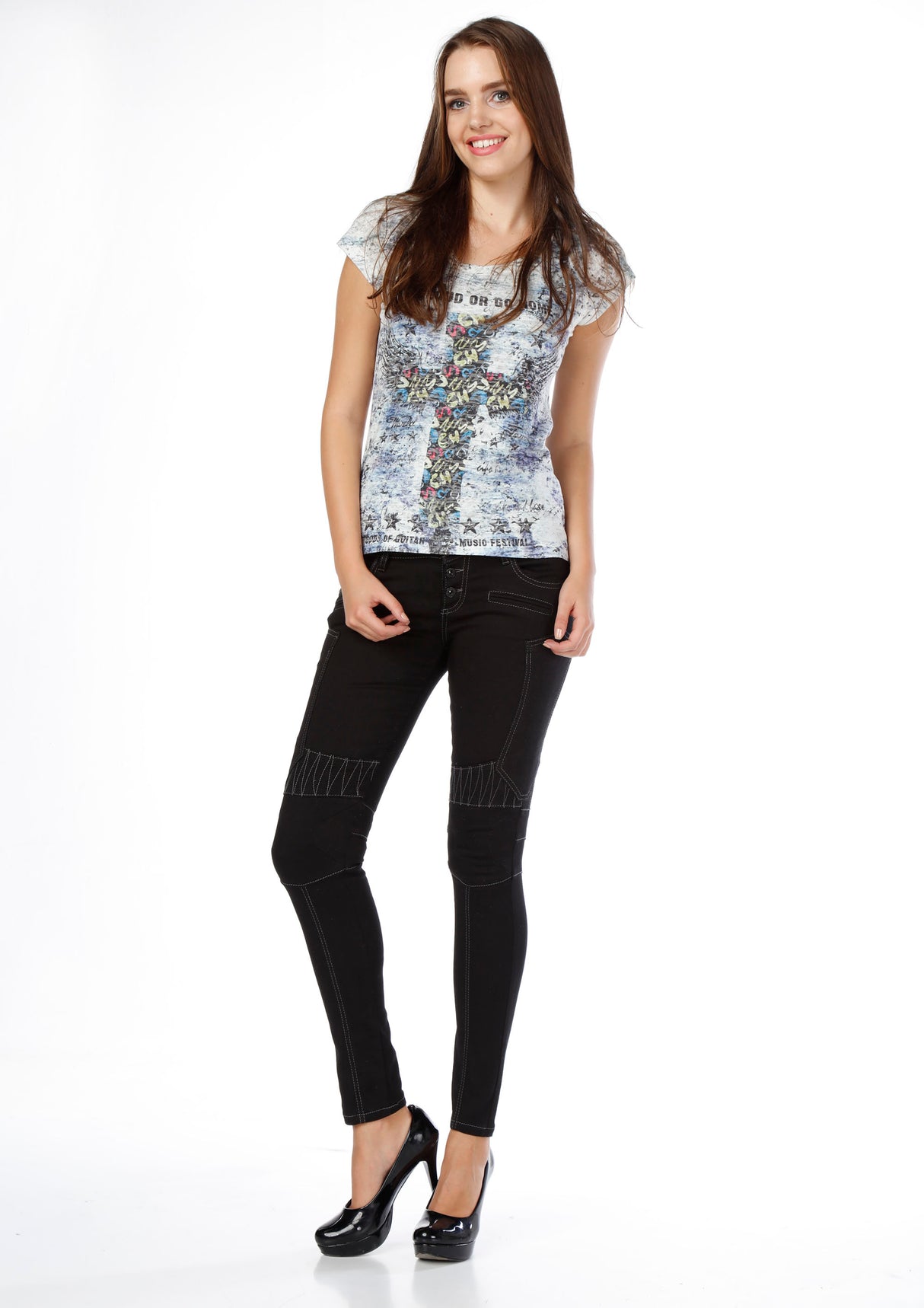 WD255A women Slim-Fit jeans in a biker style