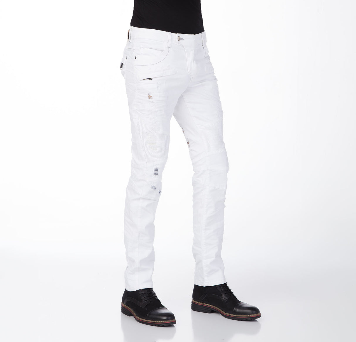 Jeans delgados CD215 Hombres con elegantes bolsillos con cremallera