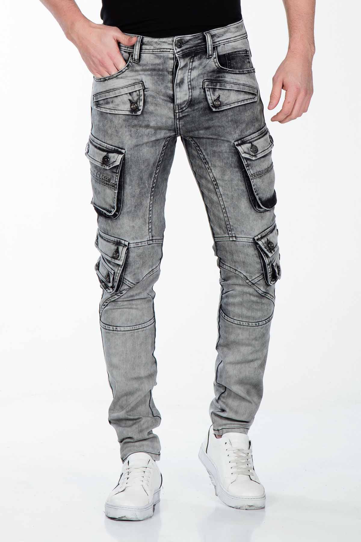 CD429 jeansy męskie Slim-Fit z kieszeniami