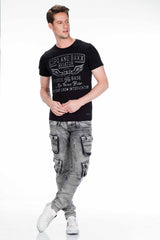 CD429 jeansy męskie Slim-Fit z kieszeniami