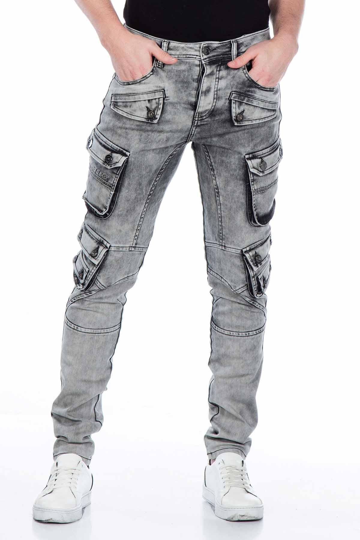 CD429 jeansy męskie Slim-Fit z kieszeniami