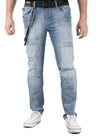 CD191 Men's Slim-Fit jeans with patches