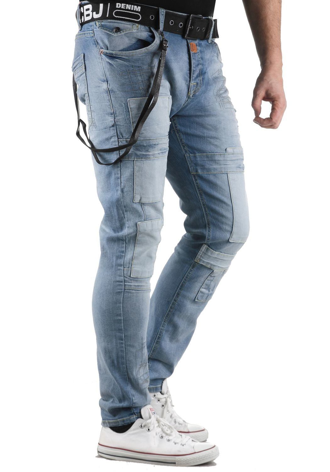 CD191 Men's Slim-Fit jeans with patches