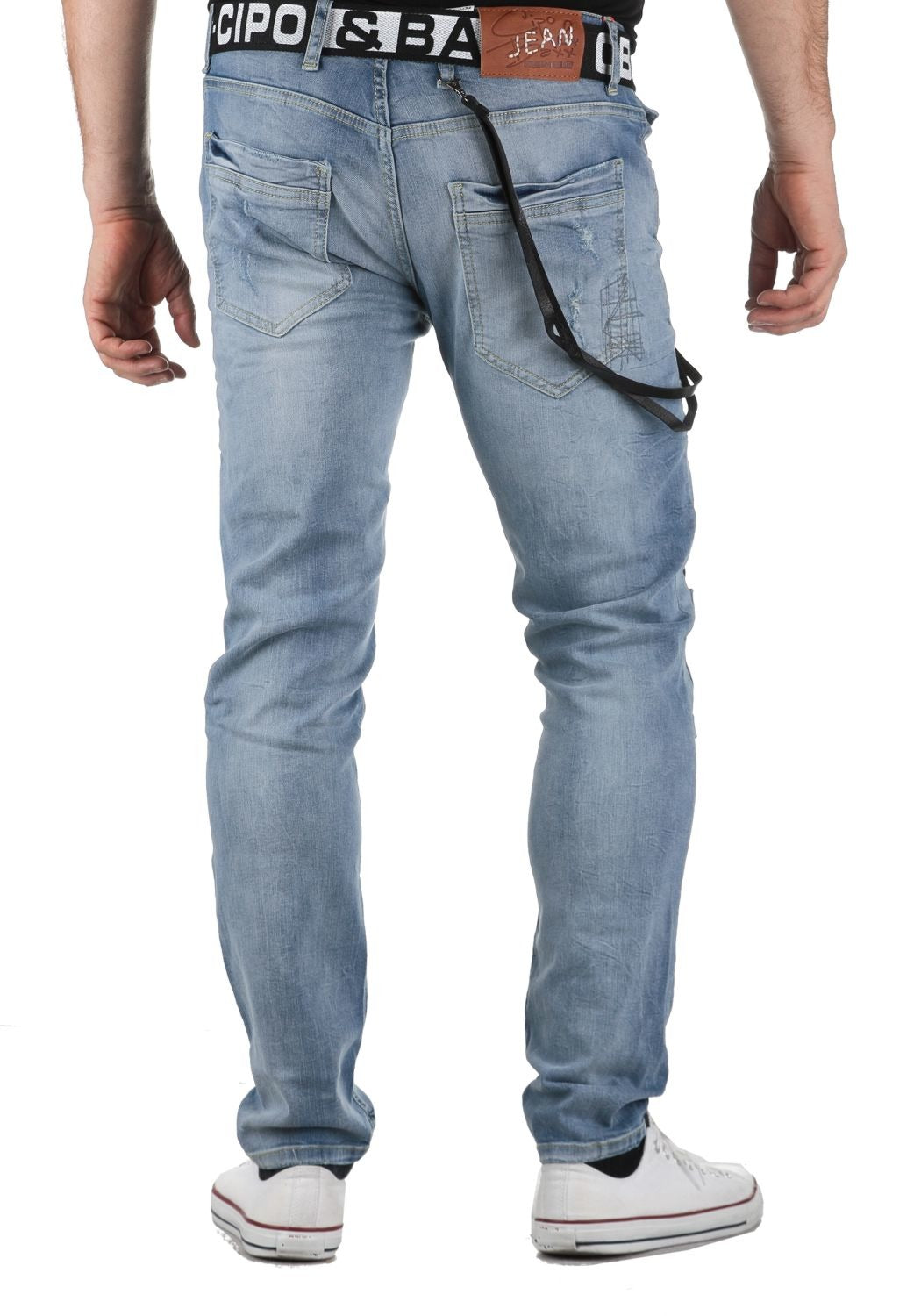 CD191 Men's Slim-Fit jeans with patches