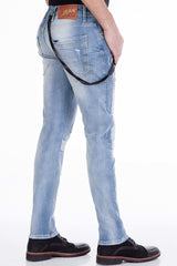 CD191 Men's Slim-Fit jeans with patches