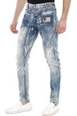 CD255 jeans confortables pour hommes avec des spots de couleurs cools