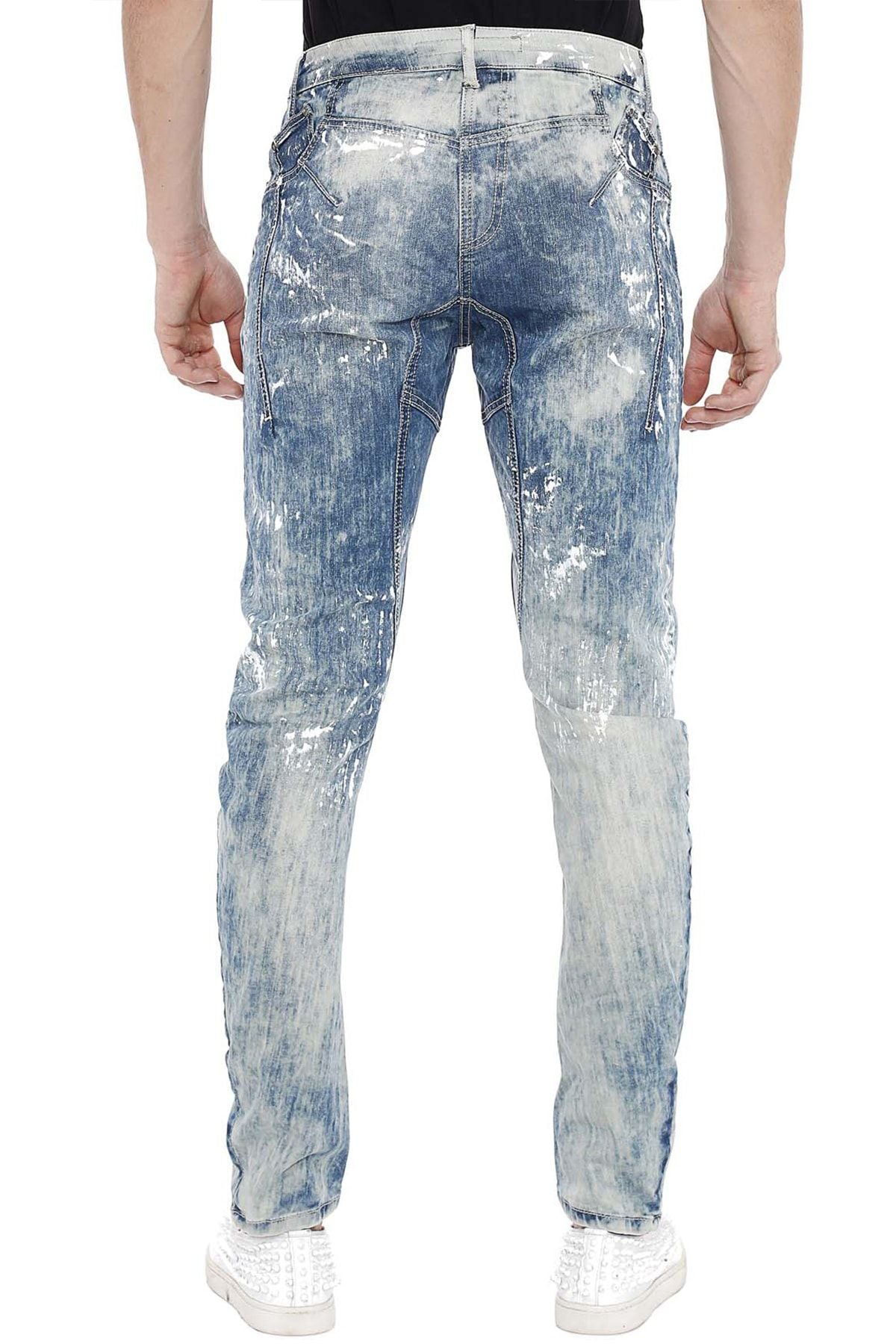 CD255 jeans confortables pour hommes avec des spots de couleurs cools