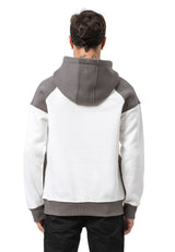 CL591 Herren Hoodie Sweatshirt – Zweifarbiger Kapuzenpullover in Ecru & Dunkelgrau mit Kontrastdetails | Stylischer Alltagslook mit Fronttasche