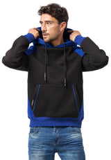 CL591 Herren Hoodie Sweatshirt – Zweifarbiger Kapuzenpullover in Ecru & Dunkelgrau mit Kontrastdetails | Stylischer Alltagslook mit Fronttasche