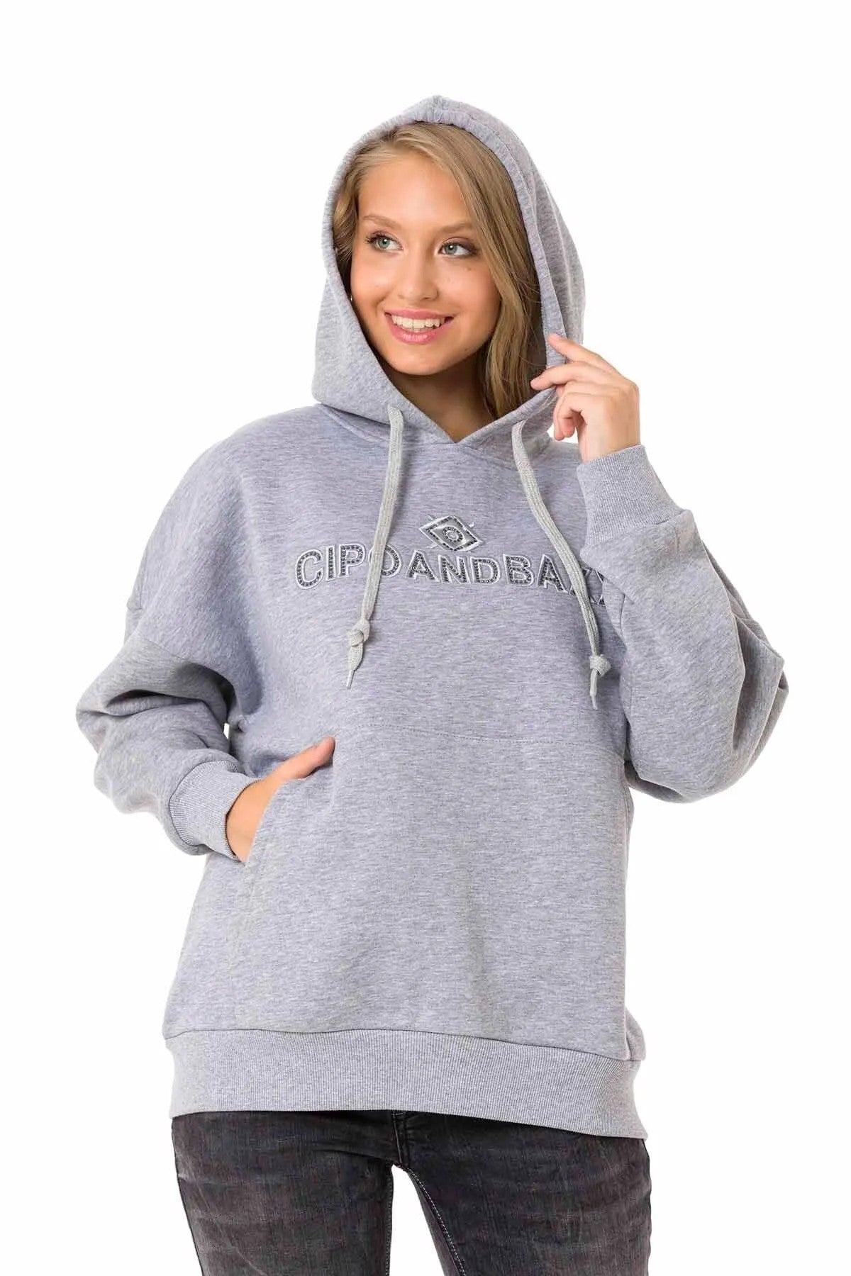 WL334 women hooded sweatshirt with a trendy brand embroidery