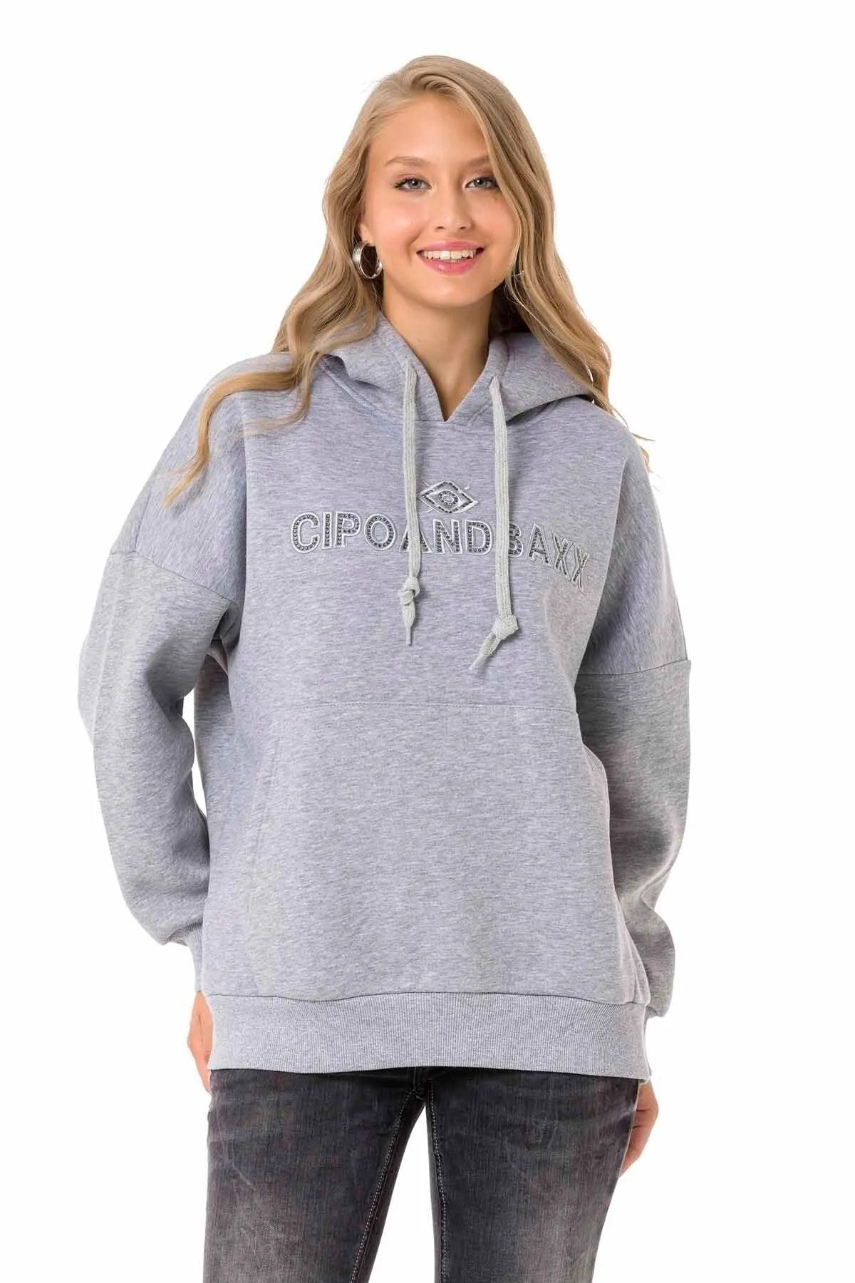 WL334 Women Sweins Sweatshirt con un bordado de marca moderno