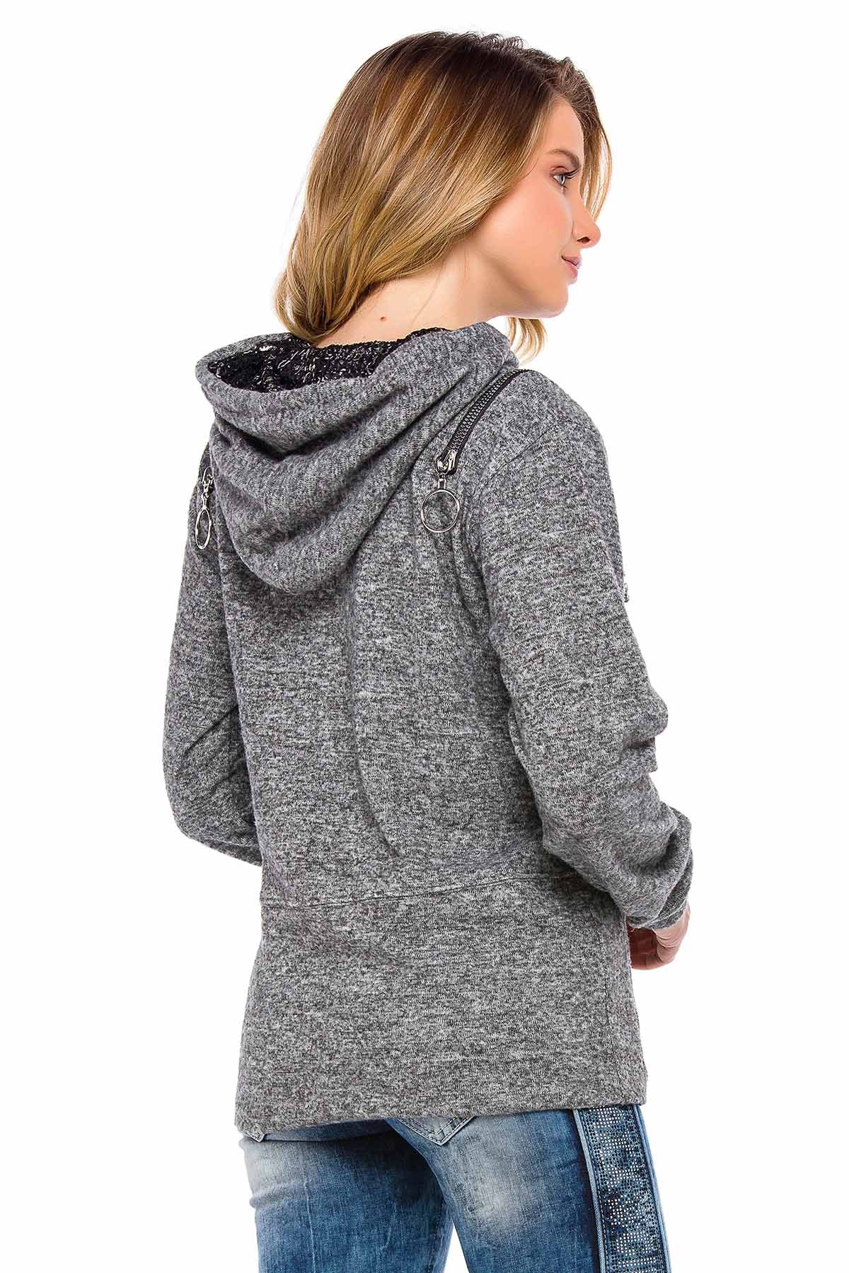 WL204 Sudadera con hombros abiertos para mujer