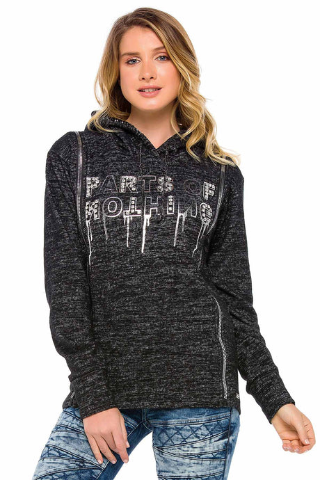 WL204 women hooded sweatshirt with cool shoulder zipper