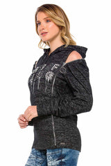 WL204 Sudadera con hombros abiertos para mujer