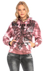 WL230 dames sweatshirt met capuchon met grote opdruk