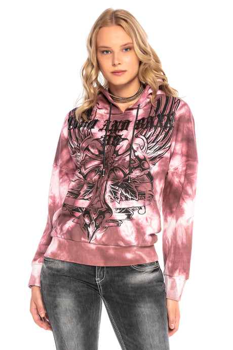 WL230 dames sweatshirt met capuchon met grote opdruk