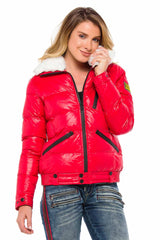 WM108 women's winter jacket with removable synthetic fur collar