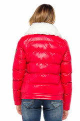 WM108 women's winter jacket with removable synthetic fur collar