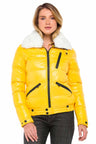 WM108 women's winter jacket with removable synthetic fur collar