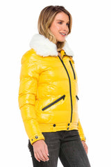 WM108 women's winter jacket with removable synthetic fur collar