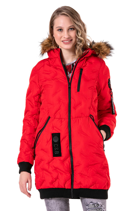 WM106 women's winter jacket with a fashionable art fur trim