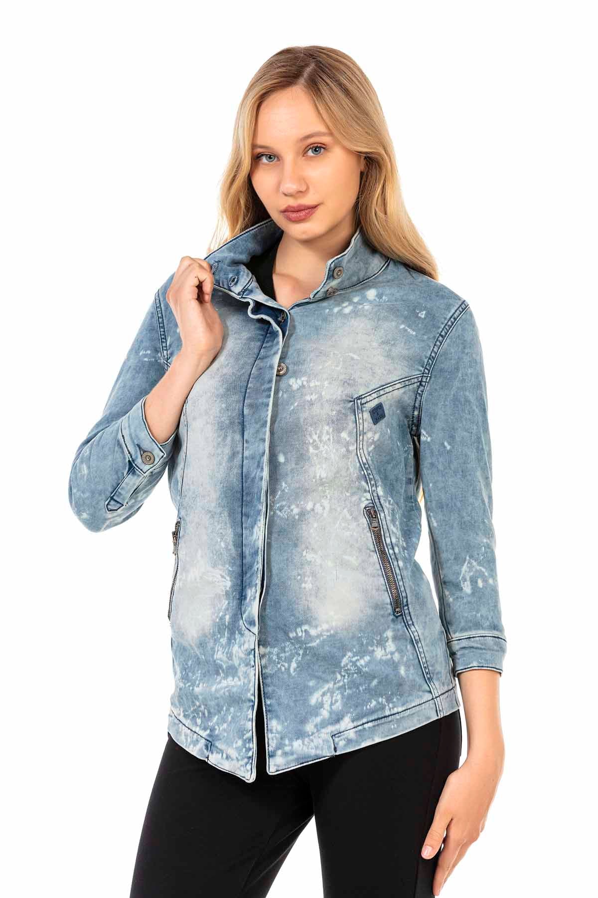 WJ116 Dames Denimshirt met coole Washing