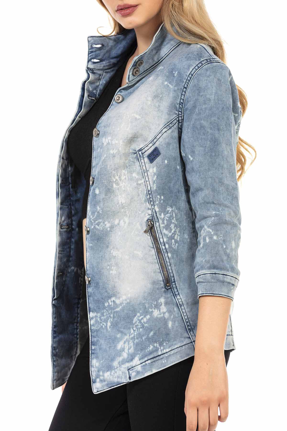 WJ116 Dames Denimshirt met coole Washing