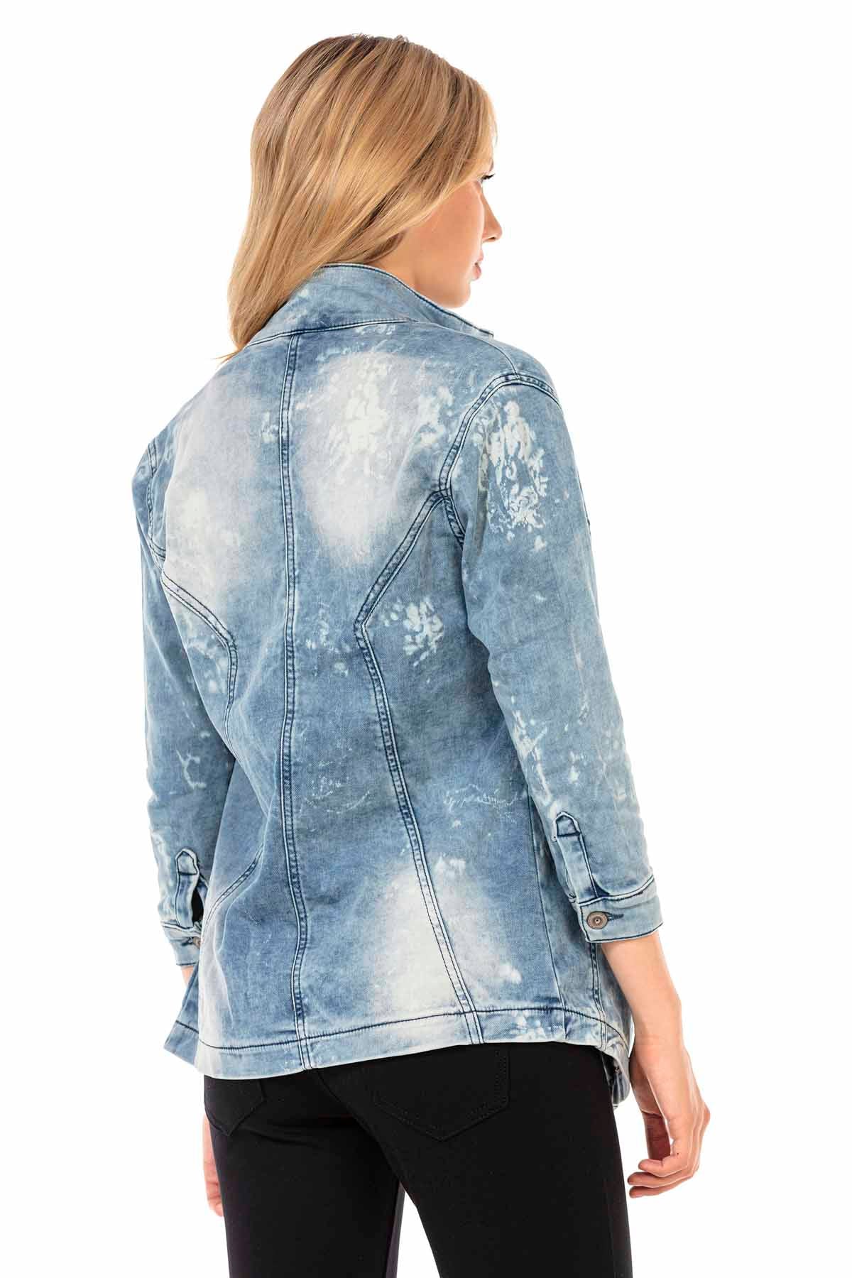 WJ116 Dames Denimshirt met coole Washing