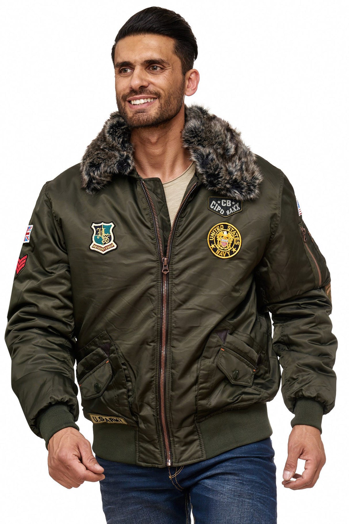 CM108 męska zimowa kurtka zielona