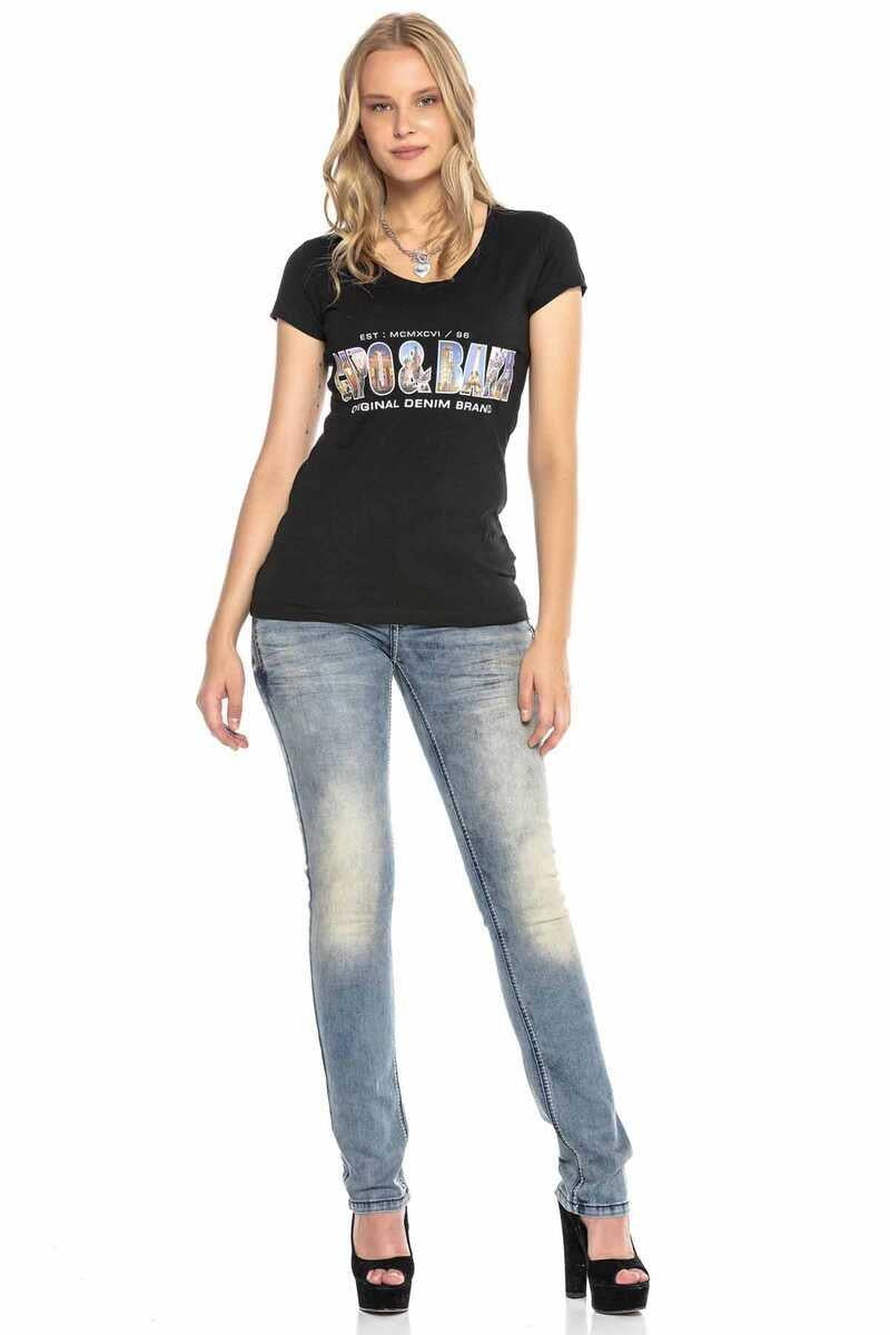 WD421 women Slim-Fit jeans with a rivet stock