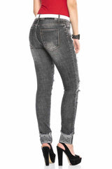 WD420 Skinny Dames Jeans met Destroyed-Elementen